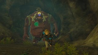 Link running away from a monster 